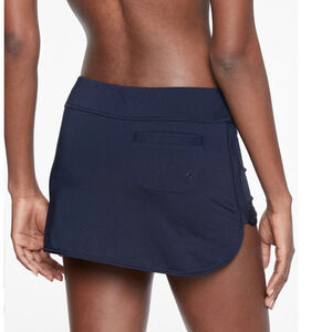 Athleta M navy dress blue Tidal Skirt skort swim bathing suit coverup rashguard